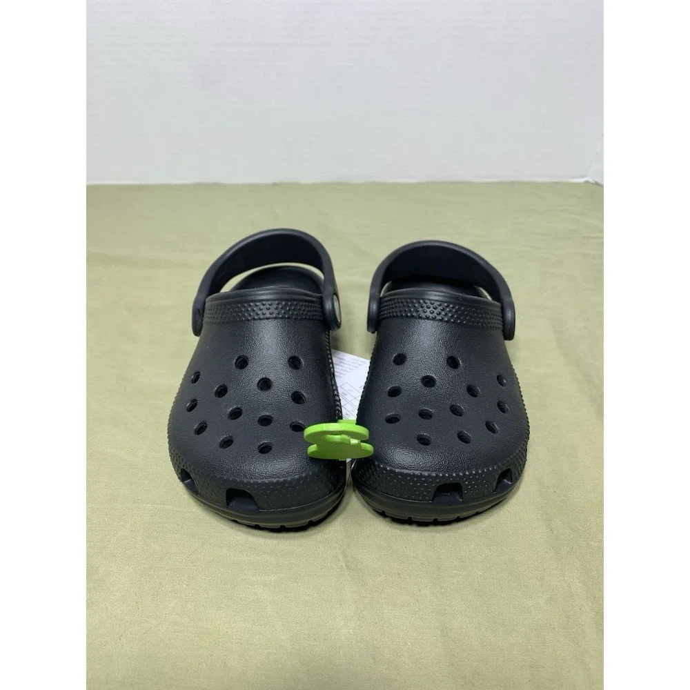 Crocs‎ Classic Kids Clogs C5 Black Rubber Breathable Slingback Round Toe